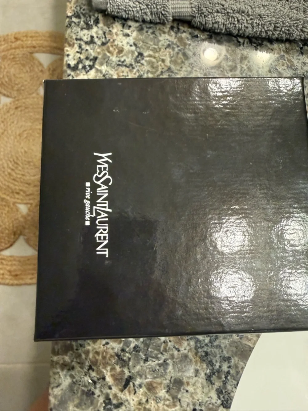 Saint Laurent Black Leather YSL Embossed Zip Wallet - Picture 9 of 9